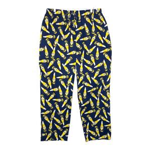 Corona Pajama Pants Blue Beer Bottle Print Drawstring Large Novelty Loungewear